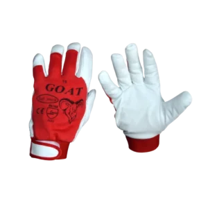 RĘKAWICE ROBOCZE OCHRONNE skóra kozia KRÓTKIE RZEP GOAT