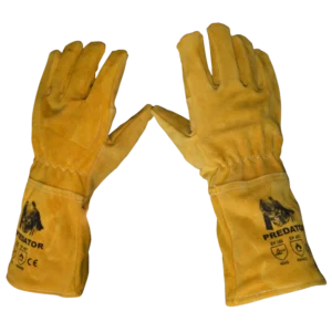 RĘKAWICE SPAWALNICZE KEVLAR DŁUGIE SKÓRA PREMIUM model PREDATOR